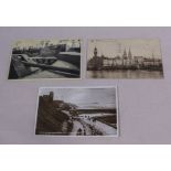 1914/18 war interest. 3 post cards to Mr Halliwell, Leyland, Lancs, Ostend, tank gun emplacement,