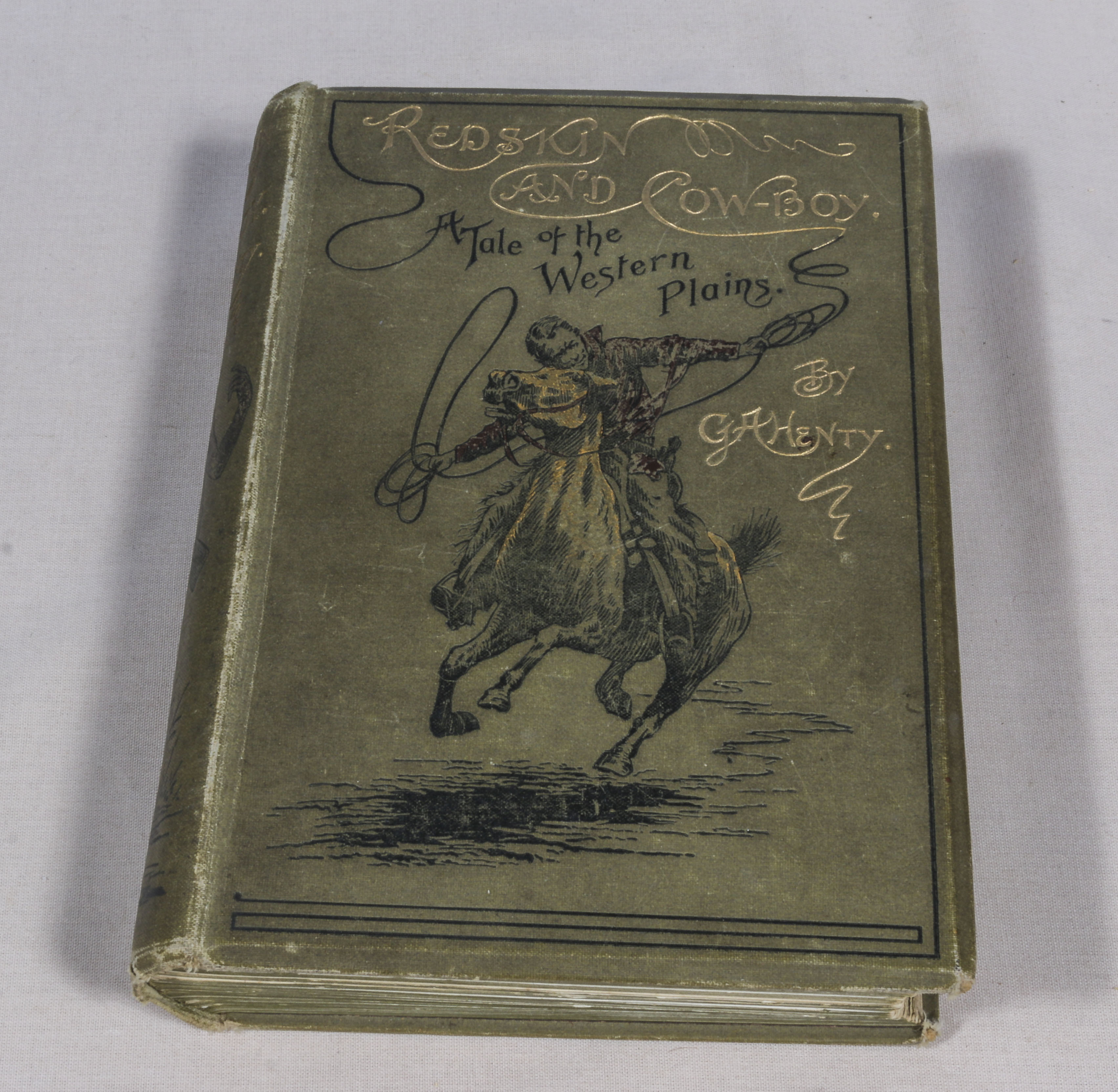 G. A. Henty. Redskin and Cowboy, tale of the western plains.1st edition. 1891 with 12-page - Image 2 of 6