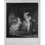 H.FUSELI engraving , titled Beatrice listening to hero and Ursula published as the acts directs