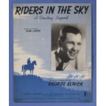 Riders in the Sky music sheet, sang by George Elrick.1930s.