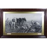 Lucy Kemp Welch (1869-1958) - a large oak framed matted lithograph