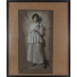 Lancelot Percival Roberts - a fine quality coloured pastel drawing titled to verso Iris, depicting a