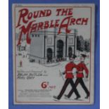 Music sheet. Round the Marble Arch, written by Ralph Butler and Noel Gay. circa. 1930s, size. 12"
