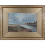 B. Lightbown - 'The Silver Thames' fine quality water colour drawing of the riverside Thames, with