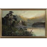 Frank Hider. listed London artist, oil painting on canvas depicting a Scottish loch scene with a