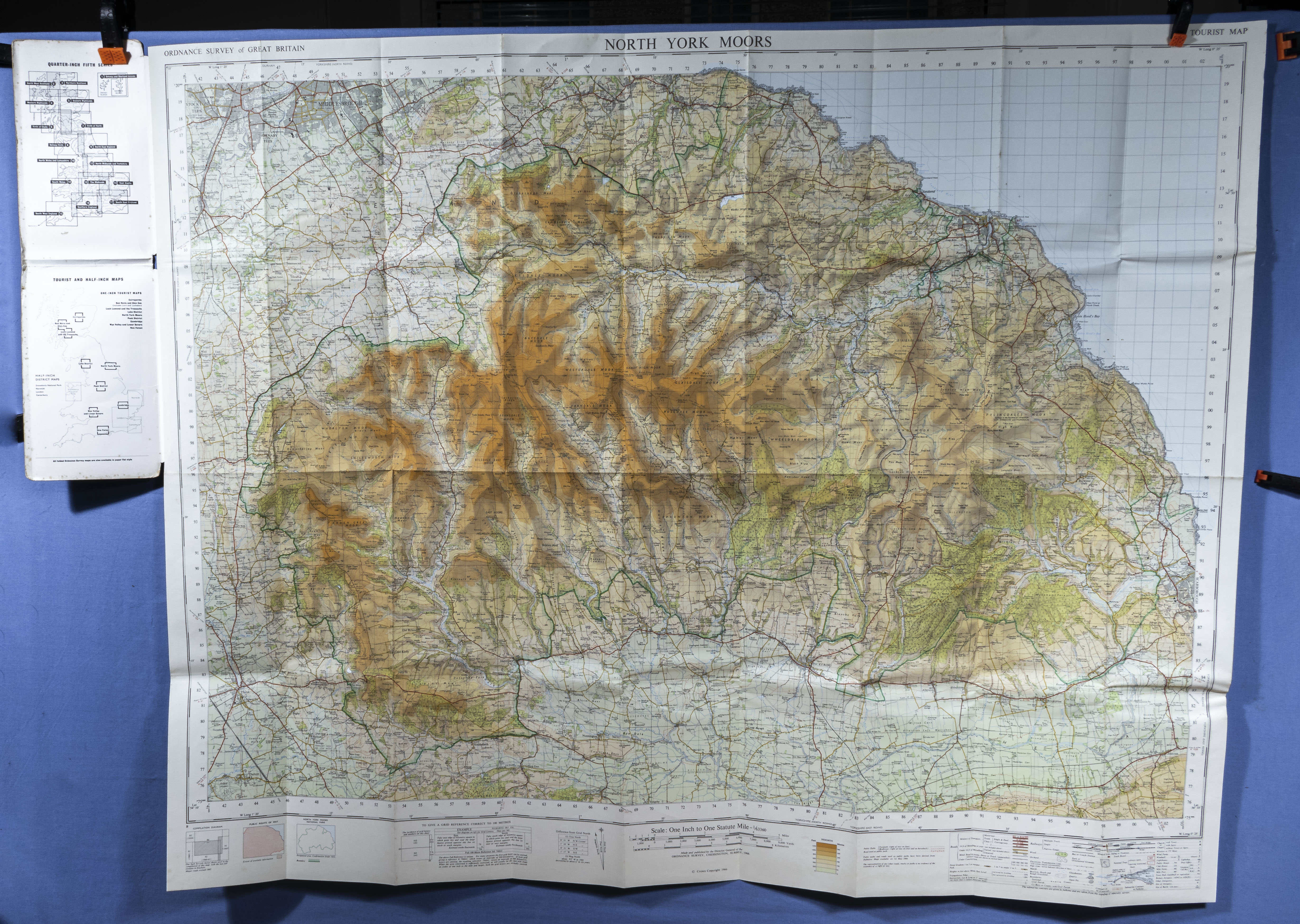 Four Ordnance Survey paper maps, Guernsey, North Yorkshire Moors, sheet NZ80 and sheet NZ81 together - Image 7 of 10