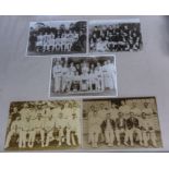 Cricket interest. Five photographs depicting cricket teams, unframed. size 8" x 12"
