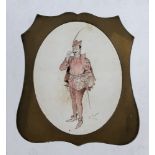 Stage theatre interest, water colour drawing of the actor Mr. Thomas Henry Wood on stage as