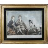 James Northcote R.A. (1746 -1831) a large gilt framed coloured mezzotint engraving