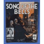 Gracie Fields Song of the Bells vintage music sheet.