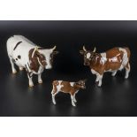 Beswick Ayrshire Bull Ch. 'Whitehall Mandate' no. 1454B, Ayrshire Cow 'Ickham Bessie' no. 1350 and