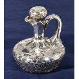 Silver mounted Victorian claret jug, of extremely fine quality, with matching stopper, ground pontil