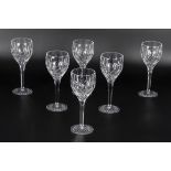 A set of six Stuart crystal Shaftsbury pattern, 7 inches tall