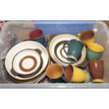 A box of Denby pottery table ware