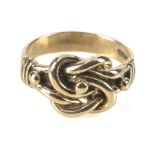 A 9ct gold twisted knot ring 4.5gms