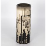 Lowry limited edition hand painted cylinder shaped vase the football match number 5/50 by Dennis