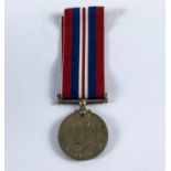 Second world war defence medal with ribbon