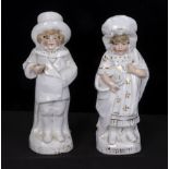 A pair of German ceramic figures Grandma and Grandad, 7" tall