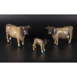 Beswick Jersey Bull Ch. 'Dunsley Coy Boy' no. 1422, Jersey Cow Ch. 'Newton Twinkle' no. 1345 and