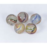 Five Latticino antique marbles