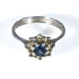 Silver dress ring fully hallmarked with coloured stones