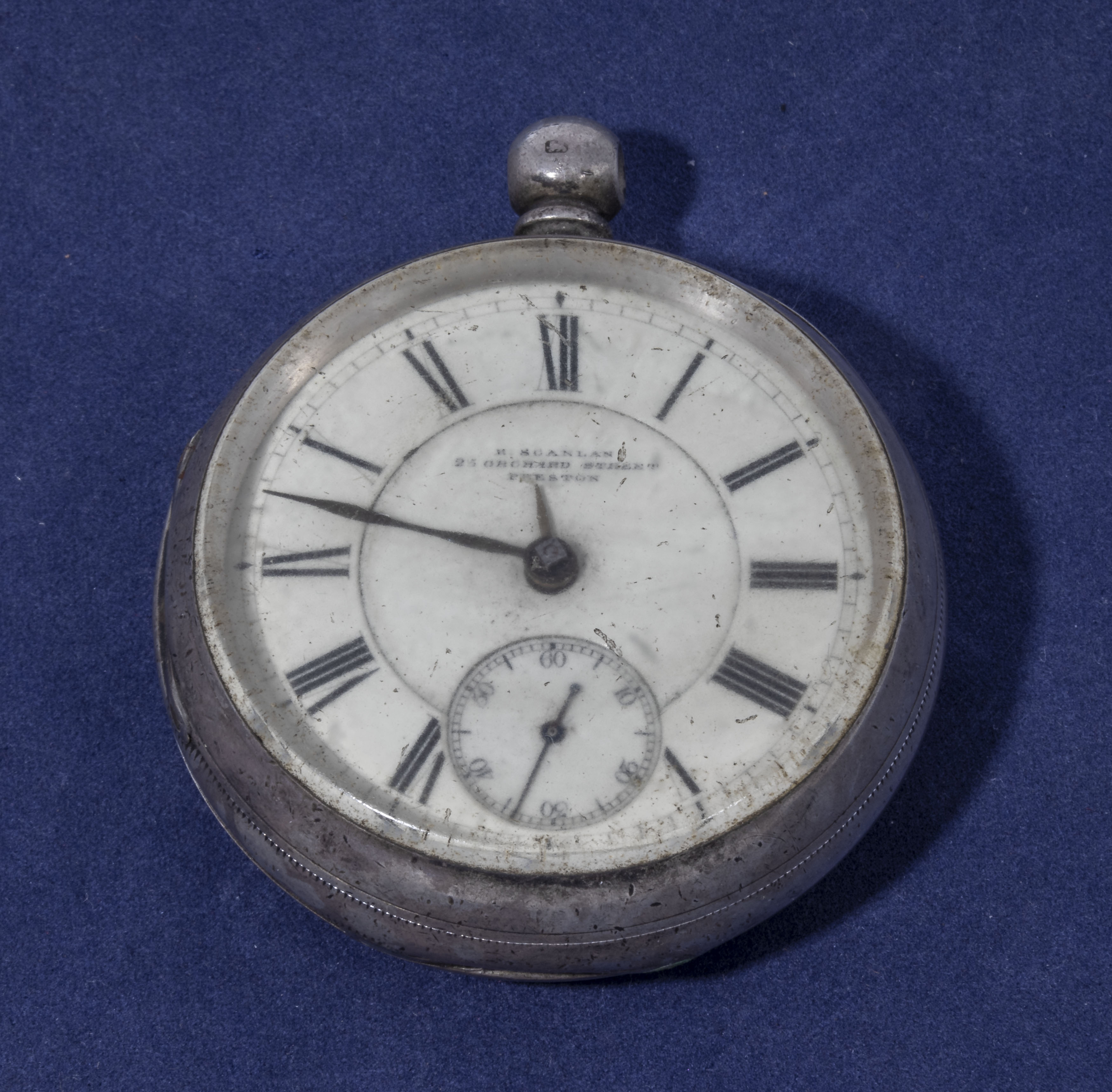Victorian silver verge pocket watch by R. Scanlan Orchard Street Preston watch no.7222 silver case - Image 2 of 5