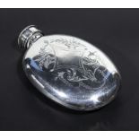 A silver plated flask