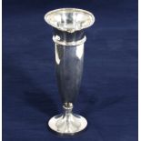 Silver fluted flower vase Birmingham 1952. 6.5" high.