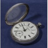 Victorian silver verge pocket watch by R. Scanlan Orchard Street Preston watch no.7222 silver case