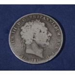 1819 George III silver crown in fair condition, signs of wear