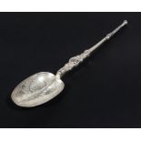 A silver spoon. 30gms. Marks for London 1901