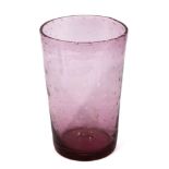 A purple glass Whitefriars vase, 9.5"