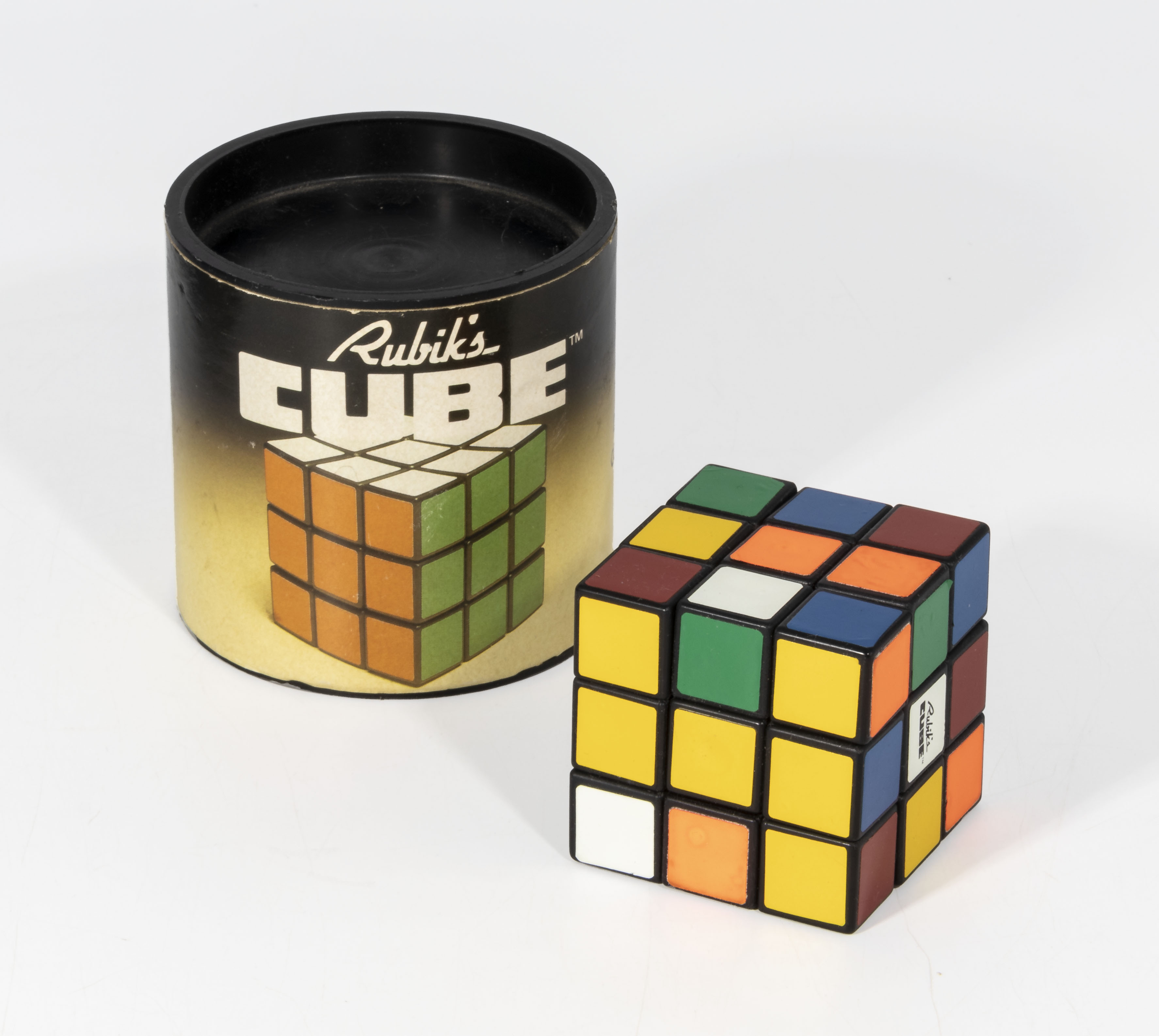 Vintage Rubiks cube in original container Ideal Toy Co. dated 1981.