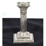 Silver candlestick of Corinthian column shape, with removable sconce Birmingham 1936 makers mark WH.