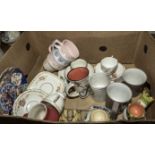 A box of assorted pottery