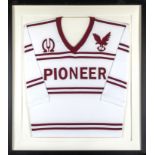 Manly Sea Eagles NRL jersey 1976 in glazed frame