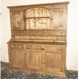 A pine Welsh dresser, 1.75m wide x 1.92m x 43cm