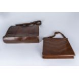 Two vintage leather handbags