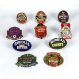 Collection of 10 English Brewery beer tap signs (breweryania)