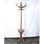 A bentwood hat/coat stand