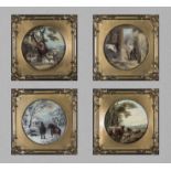 A set of four seasons 19th century watercolours in gilt frames