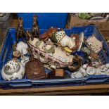 A box of assorted pottery