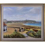 A framed oil on canvas of Scarborough image size 47cm x 56cm