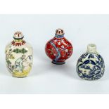 Three Chinese scent/snuff bottles