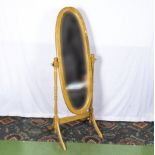 A pine cheval mirror