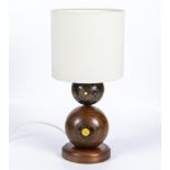Unique vintage hand-crafted bowling balls lamp with shade