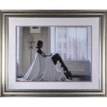 In Thoughts of You, framed art print by Jack Vettriano, total size 75cm x 92cm