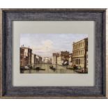 A 19th century coloured engraving of a scene of the Grand Canal Venice
