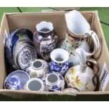 A box of assorted pottery and china