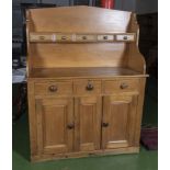 A pine kitchen dresser, 1.25m wide x 1.58m high x 50cm deep